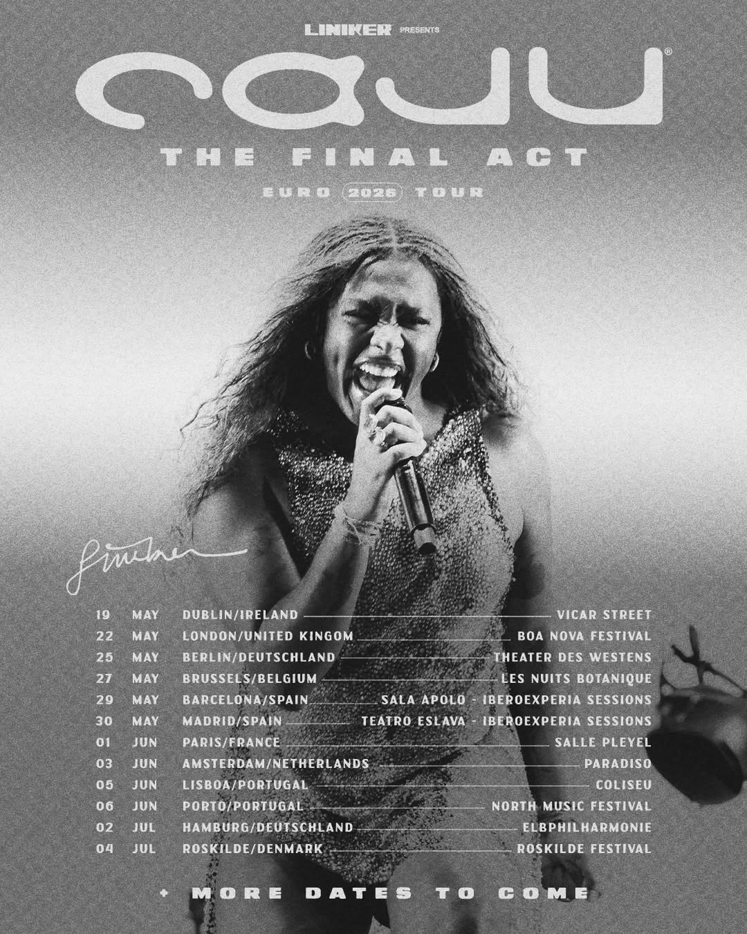 Liniker CAJU Tour Poster 2026